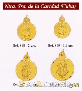 Medallas CARIDAD DEL COBRE oro y plata